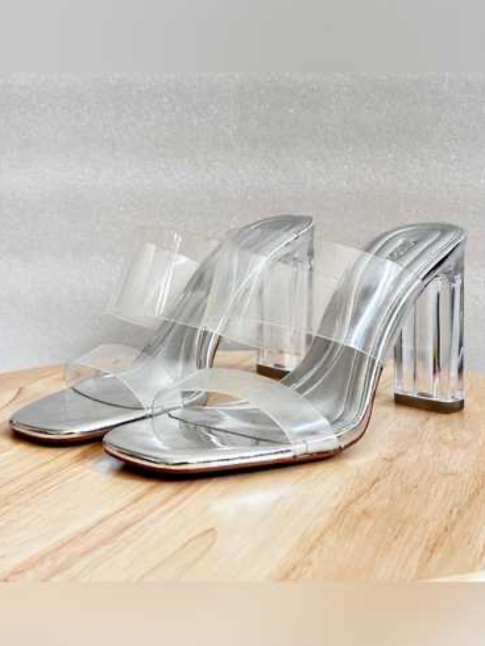 Zara transparent silver heel size 37